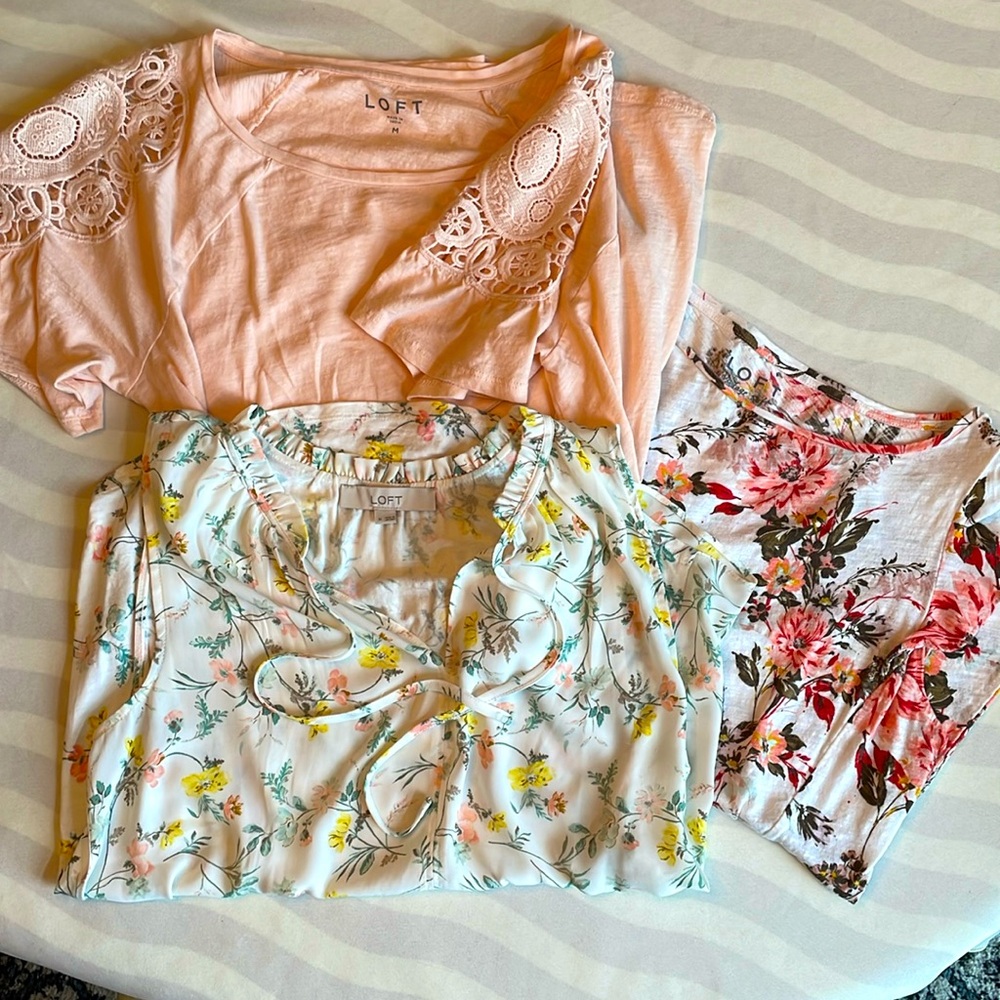 3/$18 Medium, LOFT SS/ Tank Blouse Bundle
